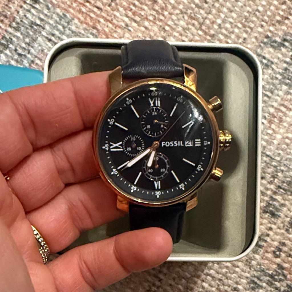 Fossil Black And Gold Chronograph Watch